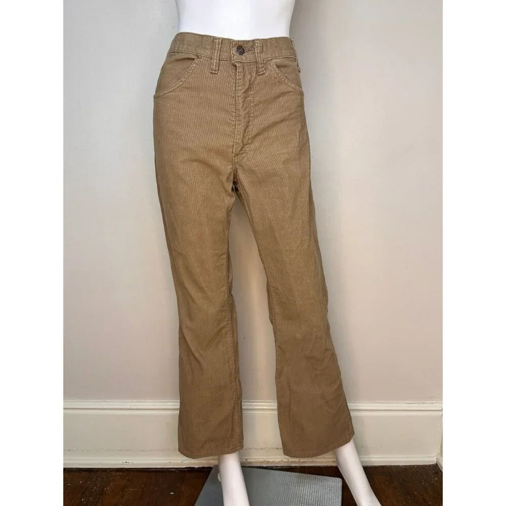 Vintage 1970s Tan Corduroy Pants, Levi’s Jeans 646 White Tab 30